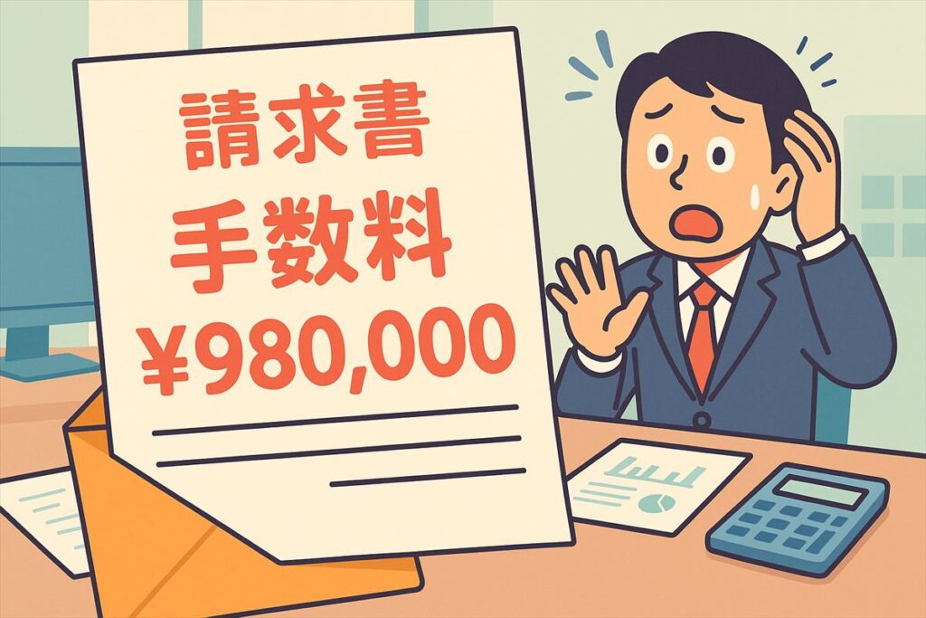 高額な手数料を要求する偽装ファクタリングのイメージ