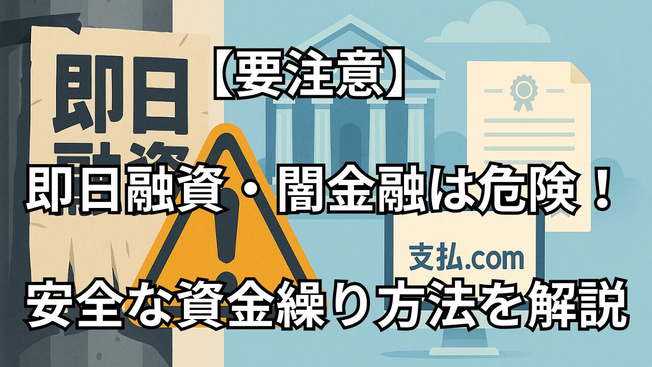即日融資の危険と安全な資金繰りの比較イメージ