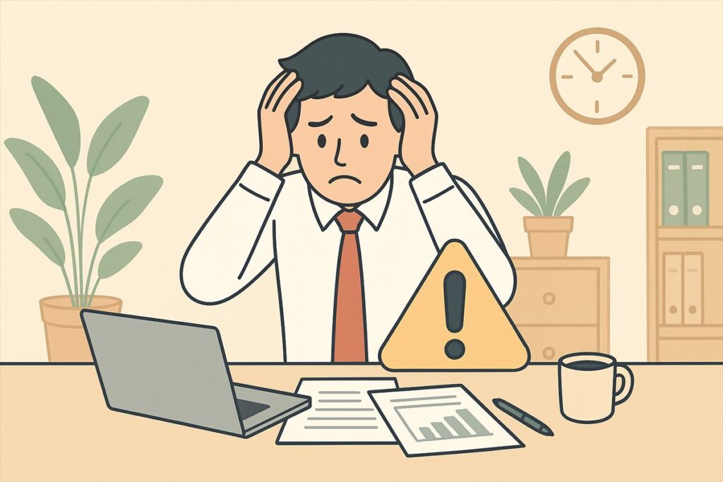 資金繰りに悩む中小企業経営者のイメージ
