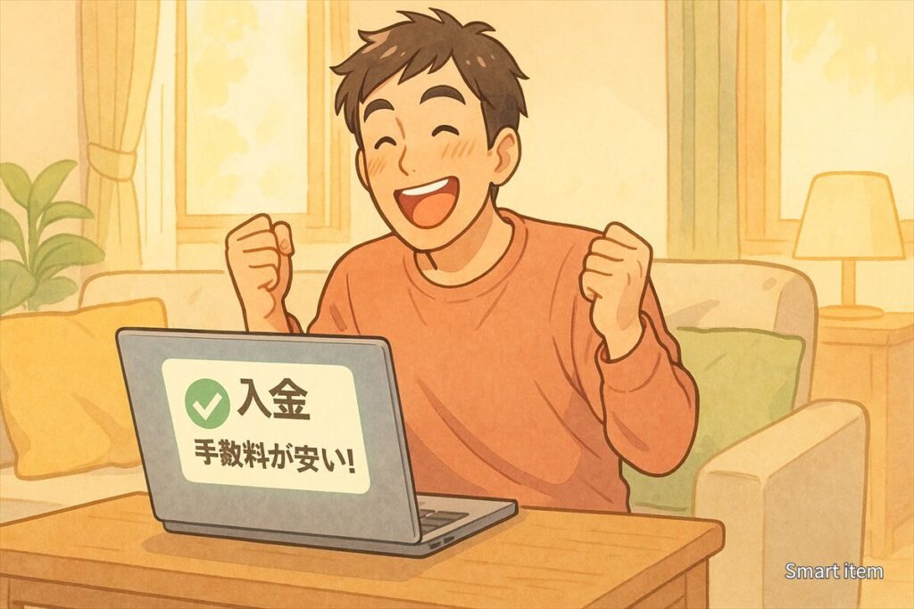 入金スピードが速く手数料が安いファクタリングを利用して喜ぶ経営者のイメージ